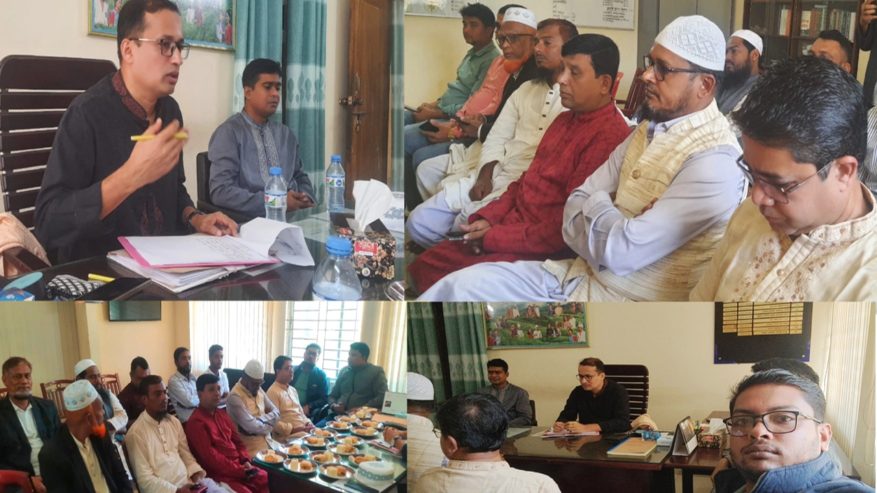লামা থানার নবযোগদানকৃত ওসি শাহাজাহান কামালের মতবিনিময় সভা ¦ ছবি :  প্রতিনিধি