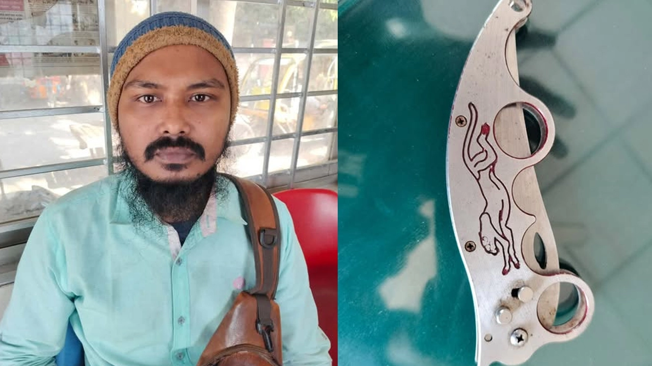 যশোর সদর হাসপাতাল থেকে বার্মিজ চাকুসহ যুবক আটক ¦ ছবি: গ্রামের কাগজ