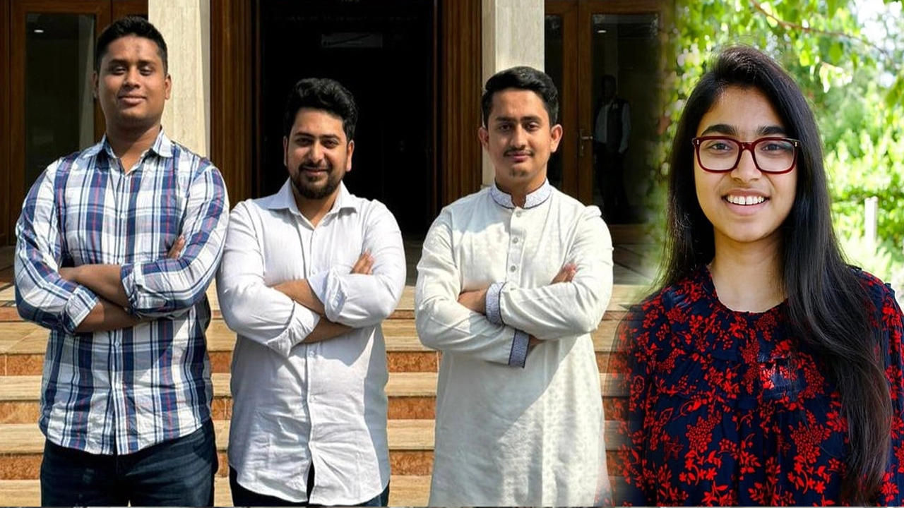 নাহিদ-হাসনাত-সারজিস-জারা । ছবি-গ্রামের কাগজ