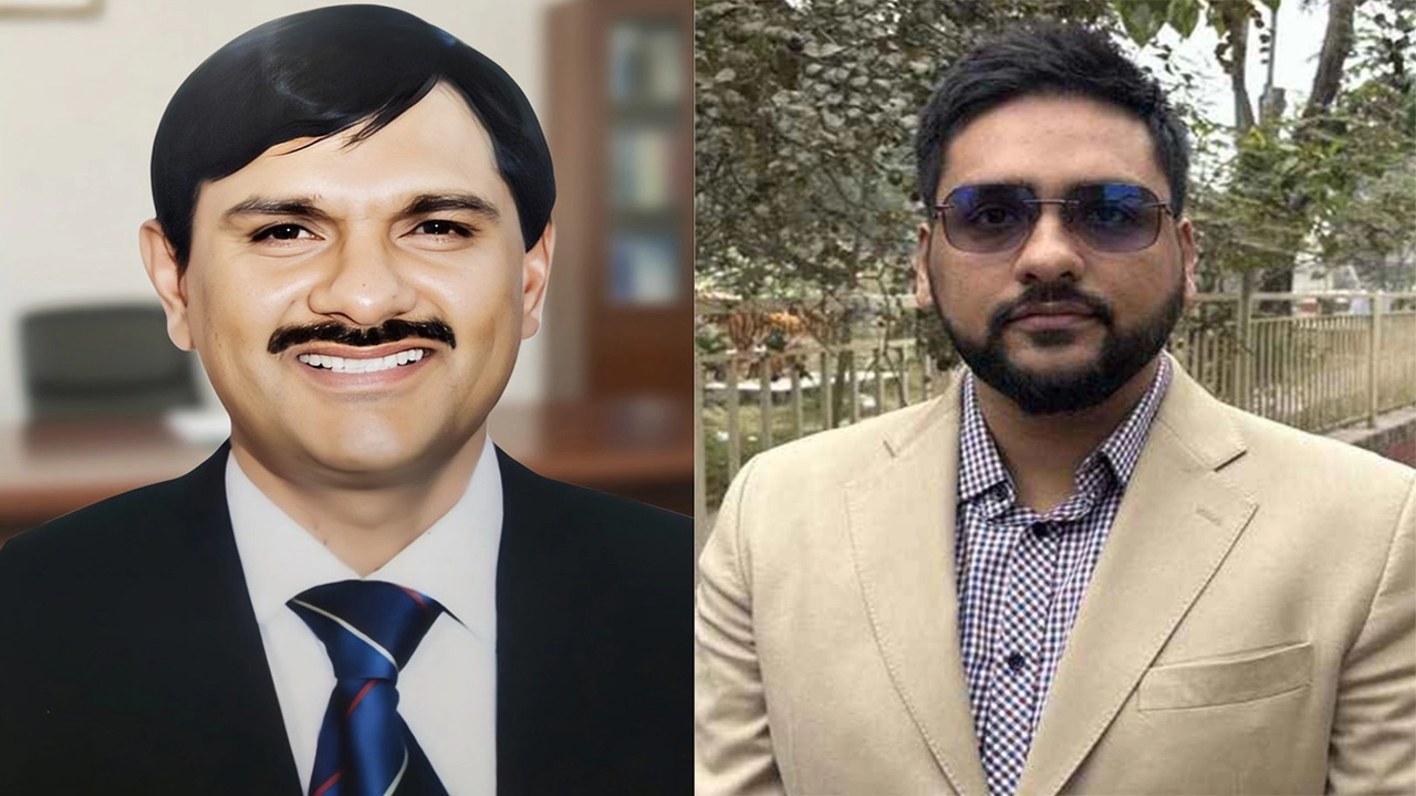 বাবা সাবেক সংসদ সদস্য এইচ এম গোলাম রেজা ও ছেলে হোসাইন মোহাম্মদ মায়াজ । ছবি-প্রতিনিধি