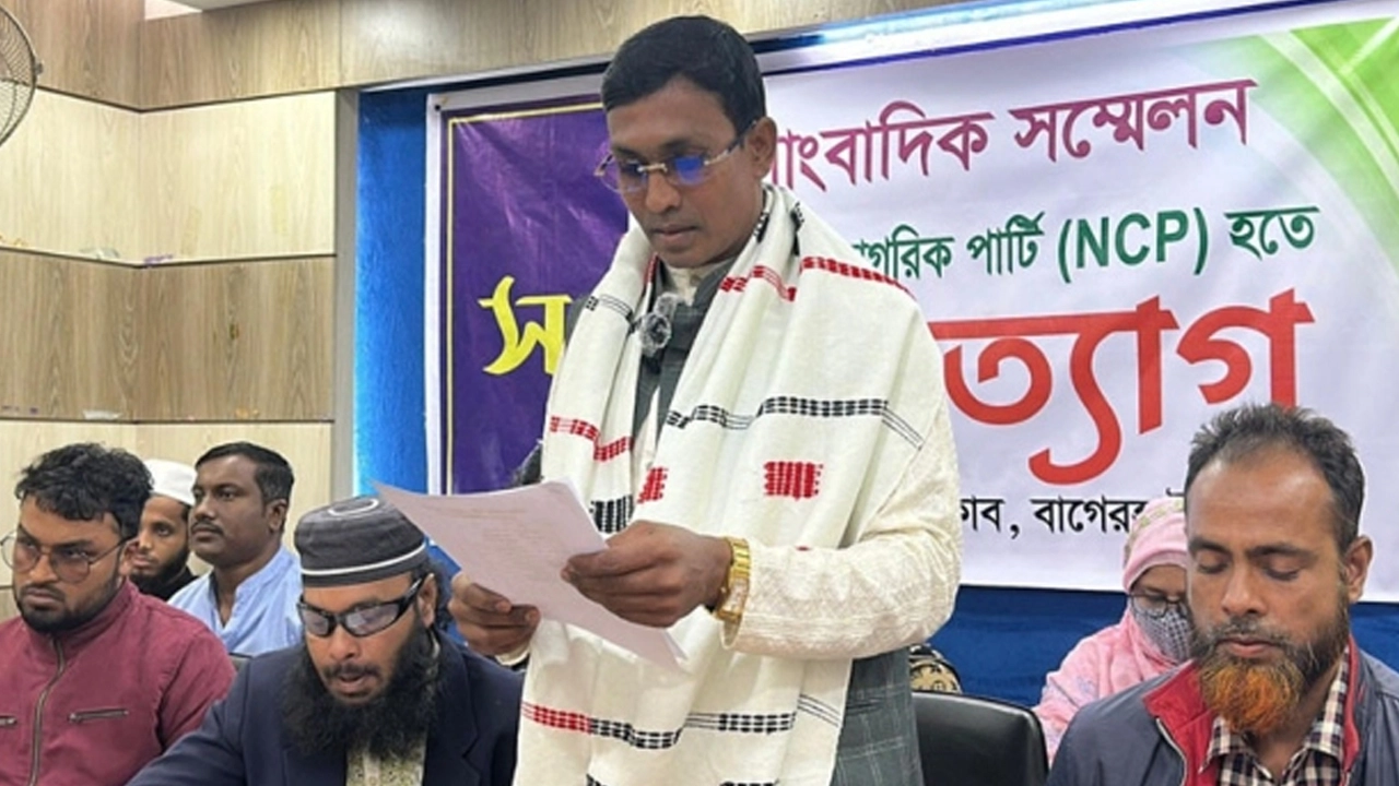 বাগেরহাটে প্রেসক্লাবে আজ রোববার দুপুরে সংবাদ সম্মেলনে সদর উপজেলা এনসিপির প্রধান সমন্বয়কারীর পদ থেকে পদত্যাগের ঘোষণা দেন মো. আলী হোসেন
