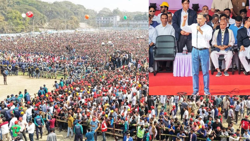 চট্টগ্রামের পলোগ্রাউন্ড মাঠে অনুষ্ঠিত নির্বাচনী সমাবেশে তারেক রহমান
