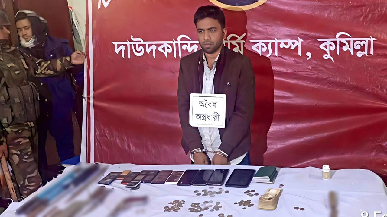 তিতাসে যৌথ বাহিনীর অভিযানে অস্ত্রসহ দুইজন আটক
