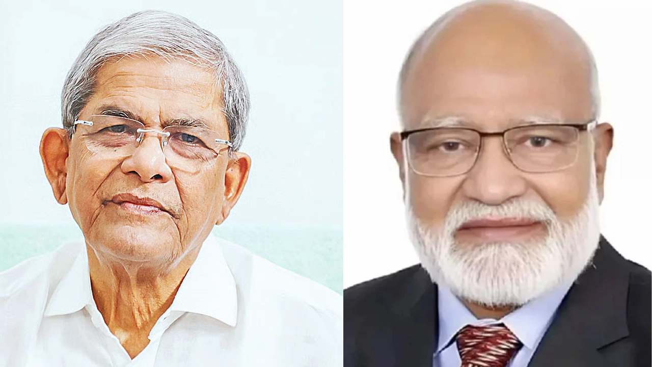 মির্জা ফখরুল ও খন্দকার মোশাররফ।