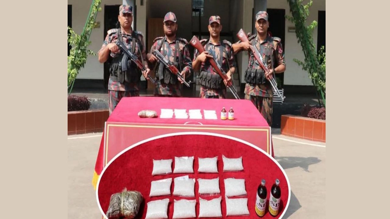 যশোর সীমান্তে ৯.৫৮ কোটি টাকার বেশি মাদকদ্রব্য উদ্ধার। ছবি: গ্রামের কাগজ