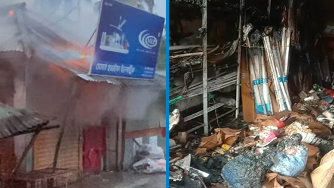 অভয়নগরে আগুনে পুড়ল তিন দোকান, অর্ধকোটি টাকার ক্ষতি