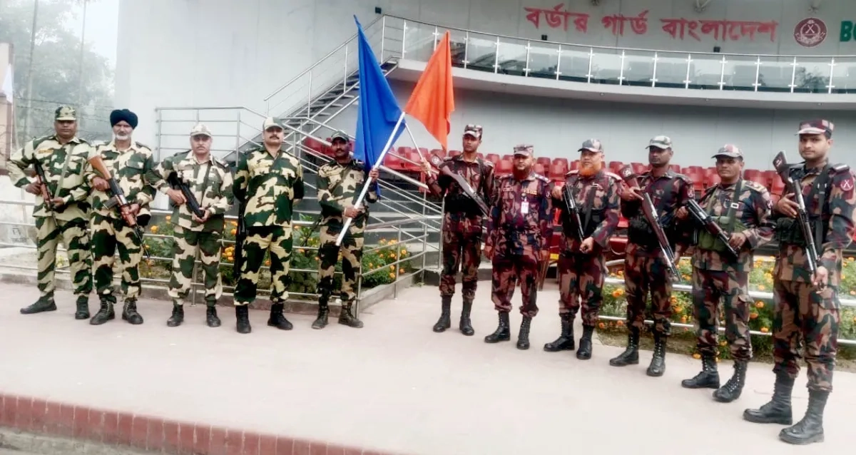 বেনাপোল সীমান্তে বিজিবি ও বিএসএফ কোম্পানি কমান্ডার স্তরে পতাকা বৈঠক সম্পন্ন। ছবি: সংগৃহীত