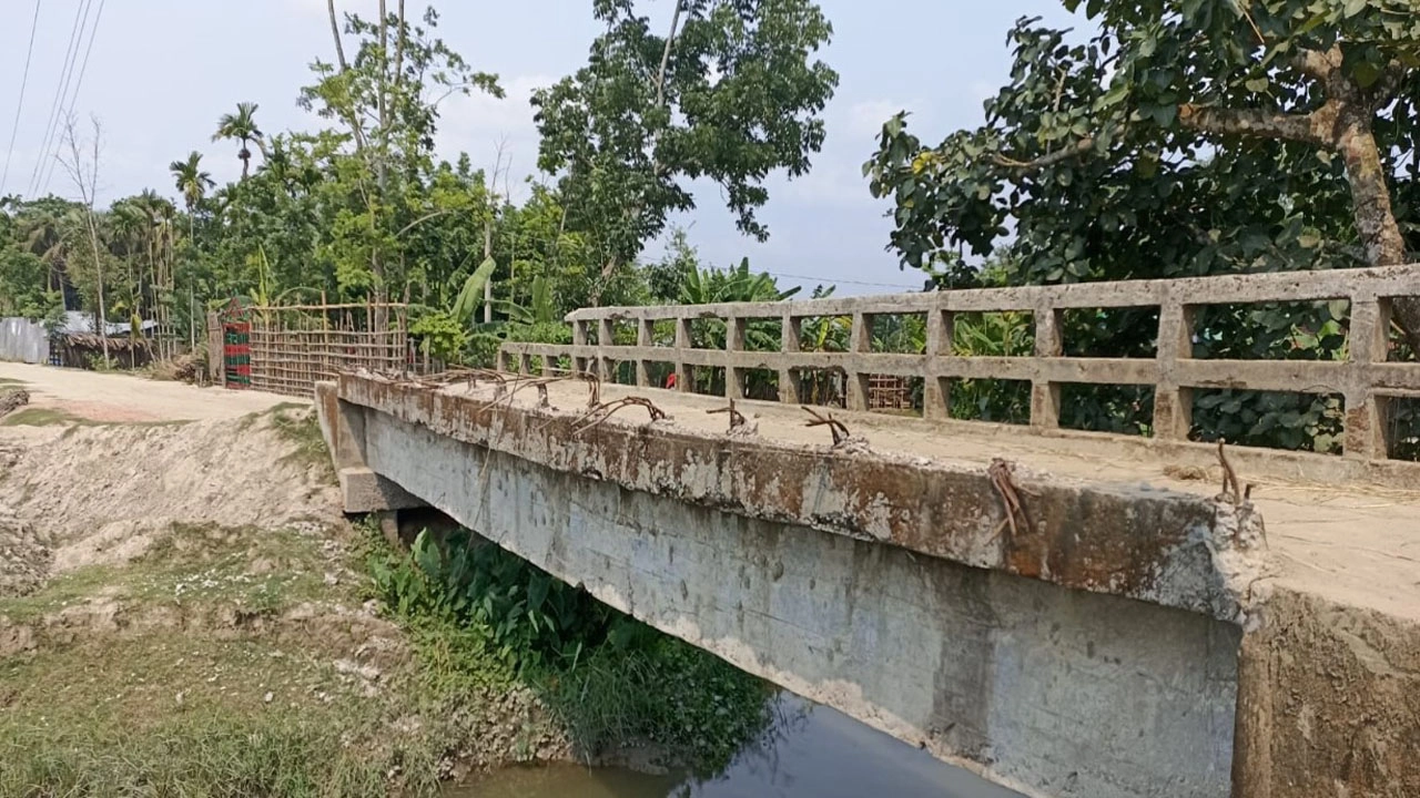 গুরুত্বপূর্ণ সংযোগ সেতুর রেলিং রাতের আধারে ভেঙে নিয়ে গেছে দুর্বৃত্তরা