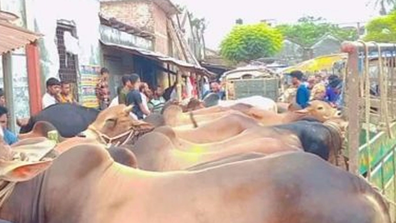 কালীগঞ্জের পশুর হাটে ঈদকে ঘিরে জমজমাট বেচাকেনা