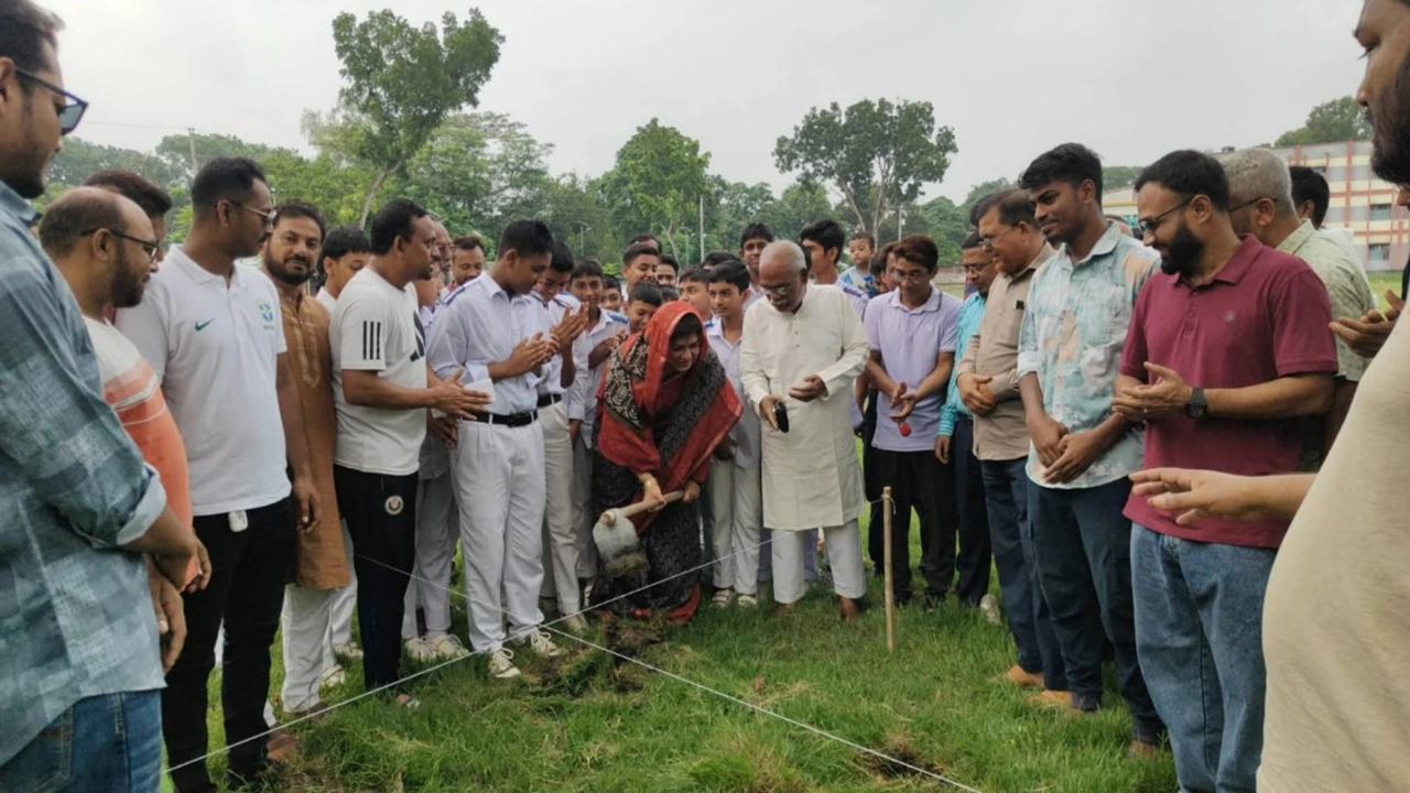 ঝিকরগাছা স্পোর্টস ক্লাব কমপ্লেক্সের ভিত্তিপ্রস্তর স্থাপন
