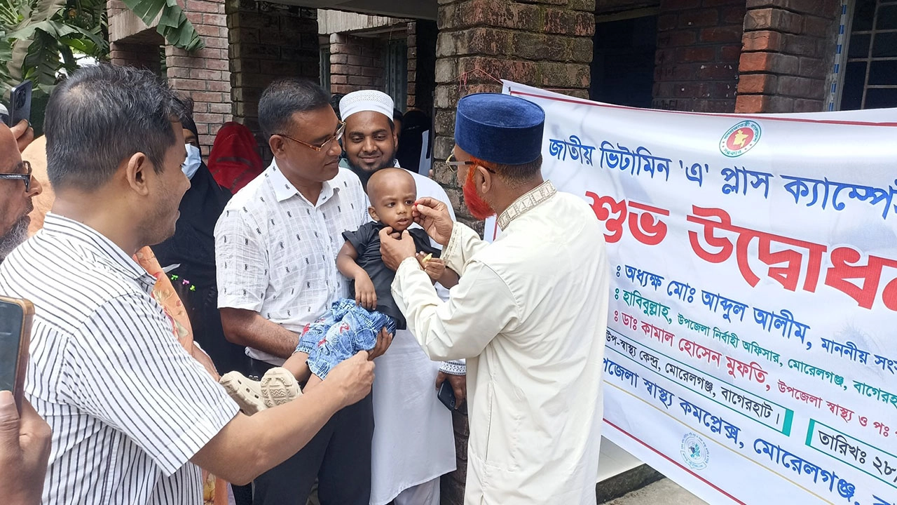 মোরেলগঞ্জে ৩৬ হাজার শিশু পেলেন ভিটামিন এ+প্লাস ক্যাপসুল