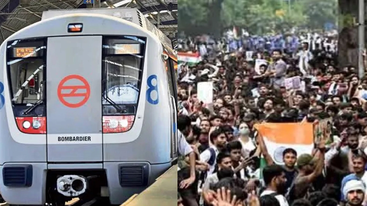 আন্দোলনের মুখে অবরুদ্ধ দিল্লি মেট্রো, চরম ভোগান্তিতে যাত্রীরা
