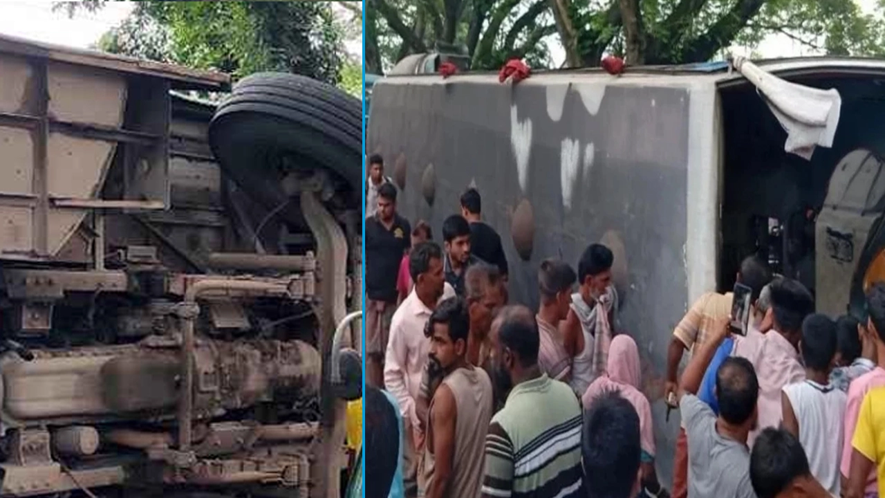 চুয়াডাঙ্গায় বাস উল্টে নারী-শিশুসহ আহত ২৩